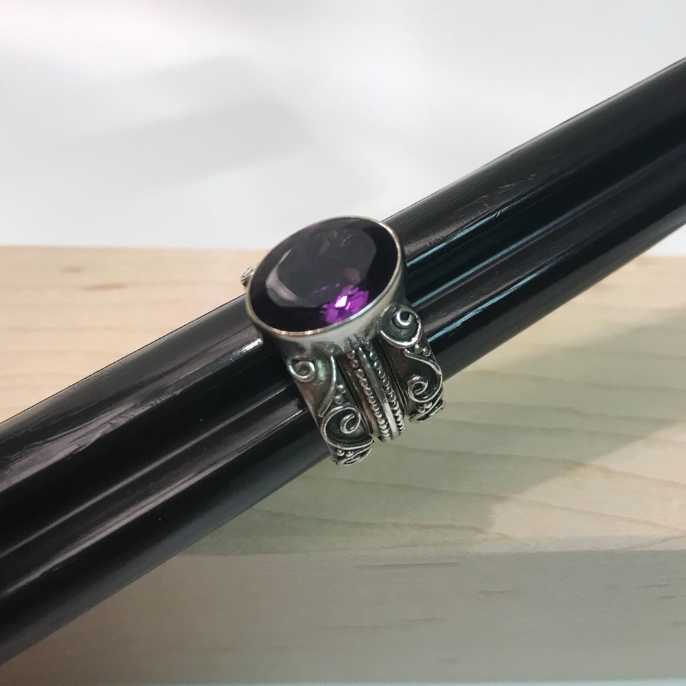 QVC Sterling Silver Amethyst Ring